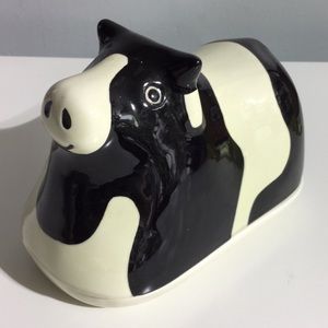 Vintage cow shaped butter dish